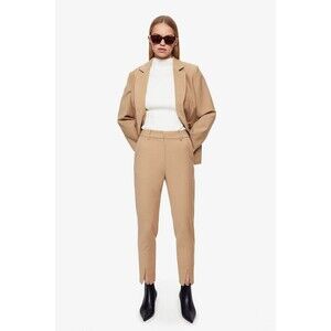 Anine Bing Ophelia Trousers Women's Size 36 Beige Tan Wool Blend Pants
